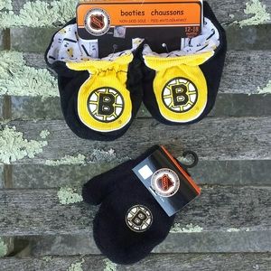 NHL Boston Bruins Baby Booties & Mittens Set